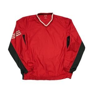 Adidas Men’s Jacket Red ClimaProof Golf Windbreaker Pullover Size Small